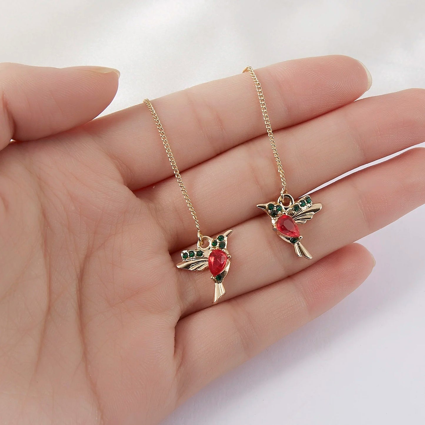 Elegant long Hummingbird earrings