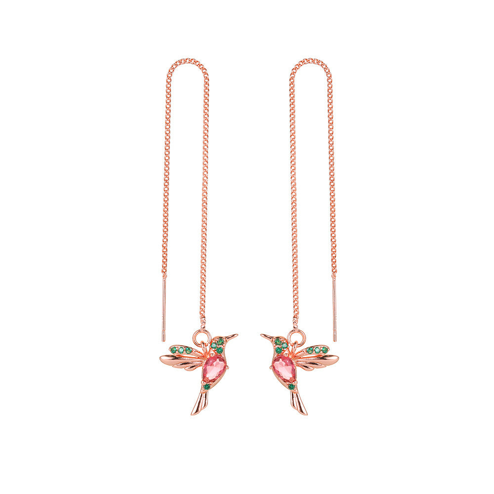 Elegant long Hummingbird earrings