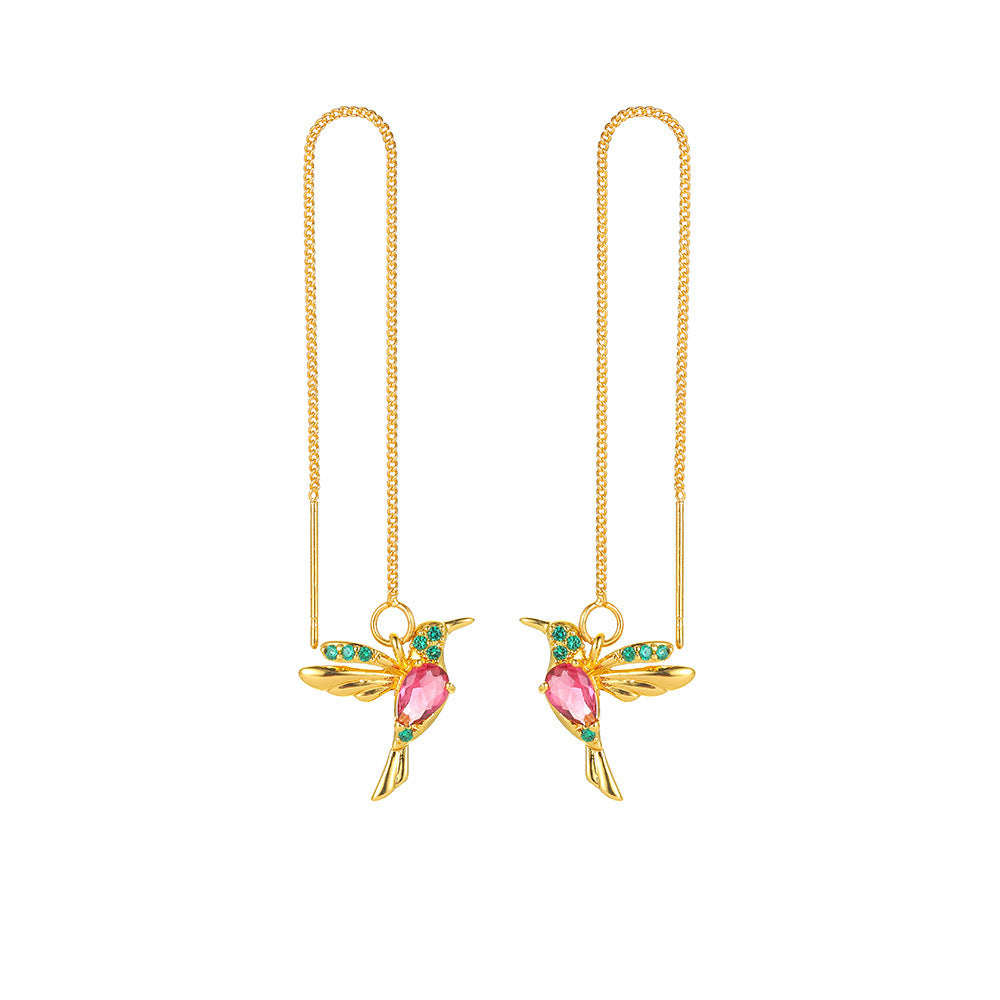Elegant long Hummingbird earrings